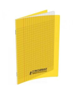 Photo Cahier Séyès / Grands carreaux Jaune - Polypro - 48 pages - 240 x 320 mm CONQUERANT