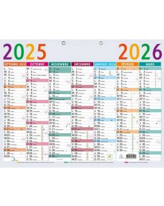 Calendrier mural 2025/2026 - 430 x 335 mm EXACOMPTA